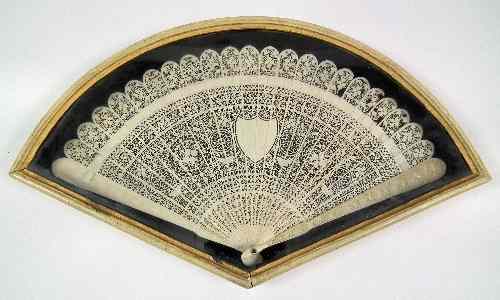 Appraisal: A th Century Chinese ''Cantonese'' ivory Brise fan with finely