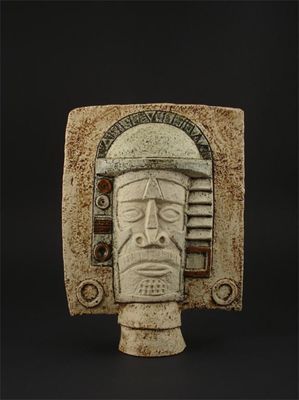 Appraisal: A Troika Pottery mask modelled in low relief in shades