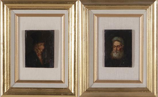 Appraisal: Continental portrait miniatures probably late th century MAN WITH TURBAN