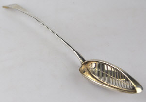 Appraisal: A George III silver OEP basting strainer spoon with comb-pierced