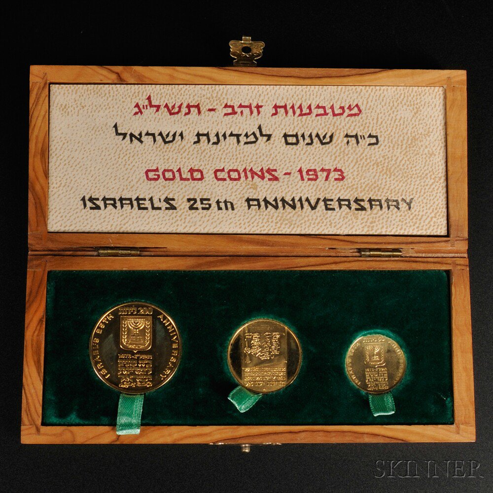 Appraisal: Israel's th Anniversary Gold Coin Set - and lirot in