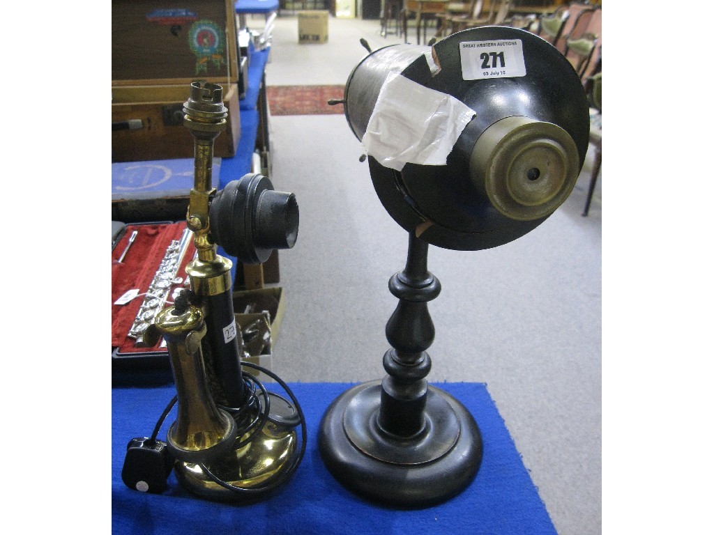 Appraisal: Lot comprising s style telephone and a kaleidoscope on stand