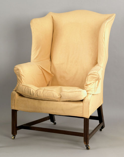 Appraisal: Pennsylvania or Maryland Chippendale mahogany wing chair ca with a