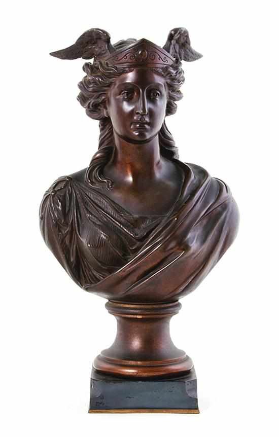 Appraisal: Tiffany Co bronze bust sculpture early th century classical bust