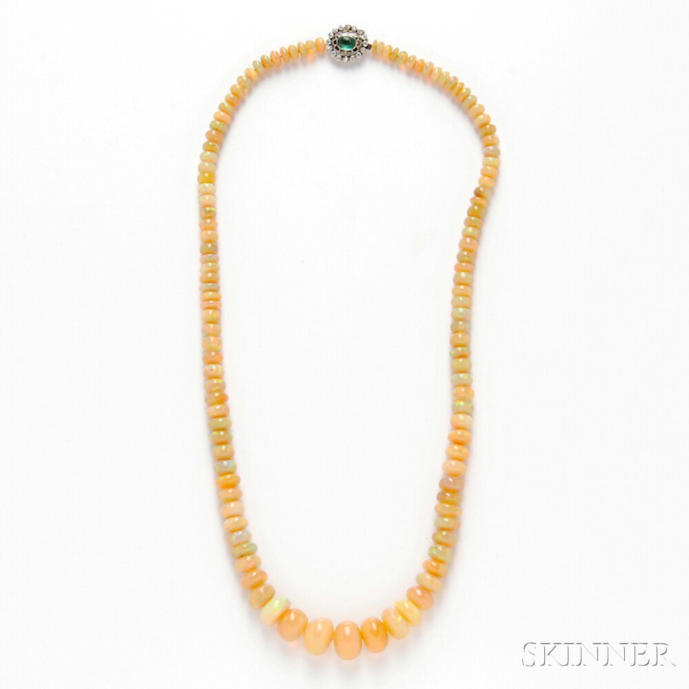 Appraisal: Opal Bead Necklace composed of opal beads and rondels graduating