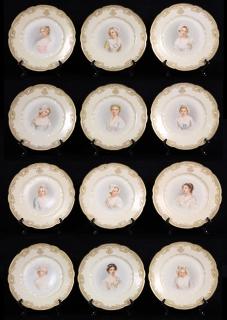 Appraisal: Haviland Limoges hand painted cabinet portrait plates lot of Signed