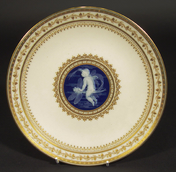 Appraisal: Minton china plate decorated with a central p te-sur-p te