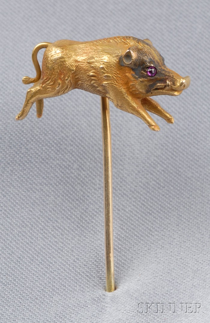 Appraisal: Art Nouveau kt Gold Stickpin Bippart Griscom Osborn designed as