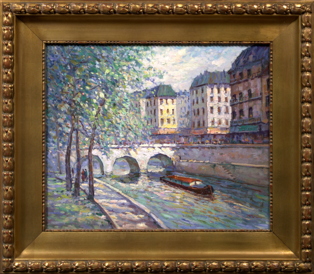 Appraisal: French School First Quarter th Century Spring Along the Seine