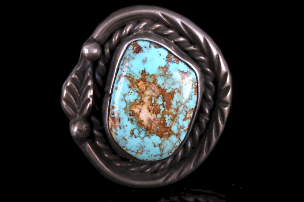 Appraisal: Old Pawn Turquoise Mountain Ring For your consideration is an