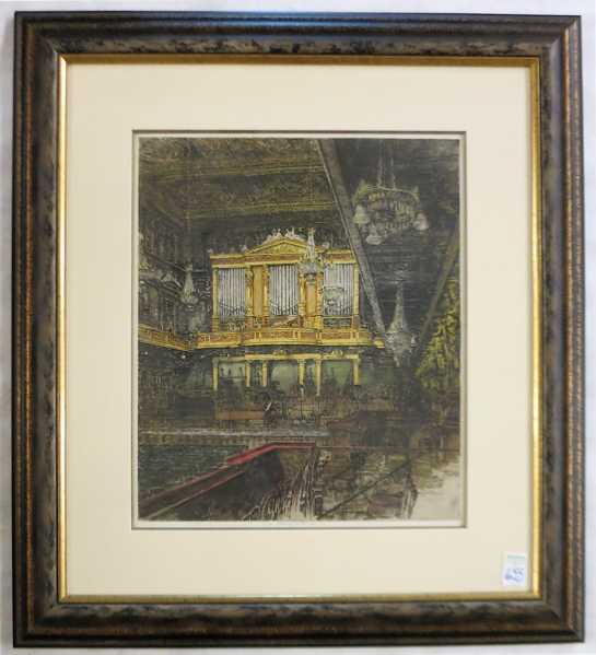 Appraisal: LUIGI KASIMIR ETCHING AND AQUATINT Austria - Wien Musikvereinssaal Vienna