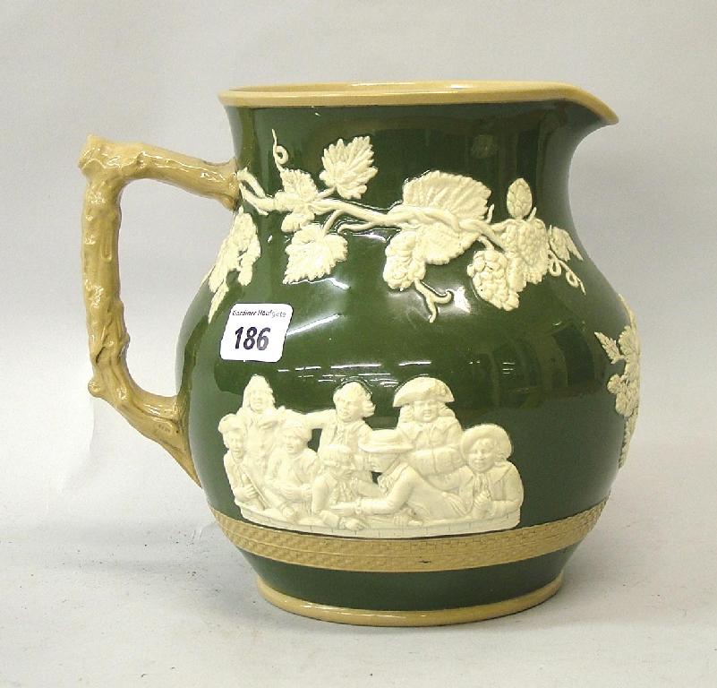 Appraisal: Victorian Copeland ovoid pottery jug with slip relief decorations of