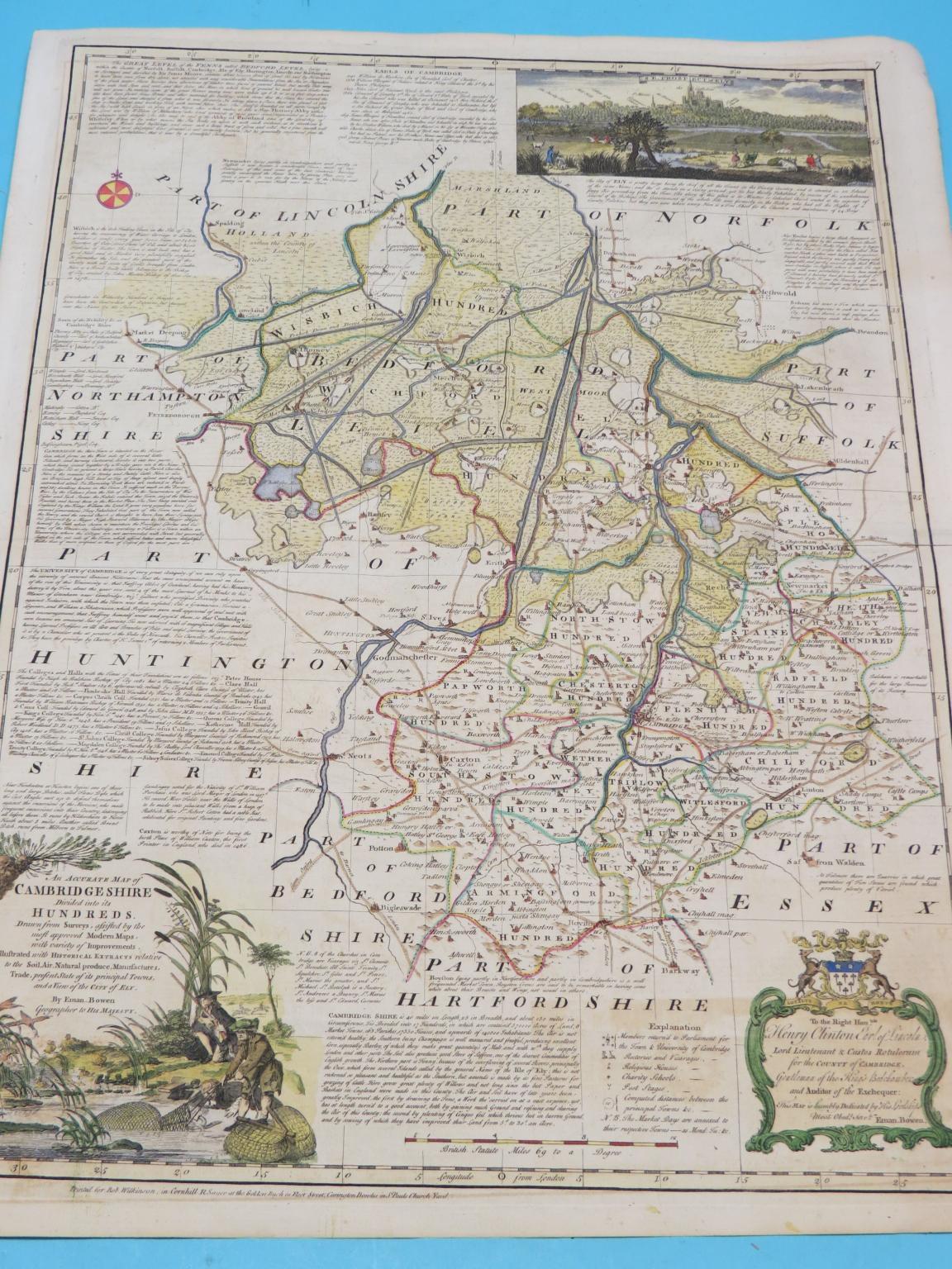 Appraisal: A mid- th century map Cambridgeshire by Eman Bowen with