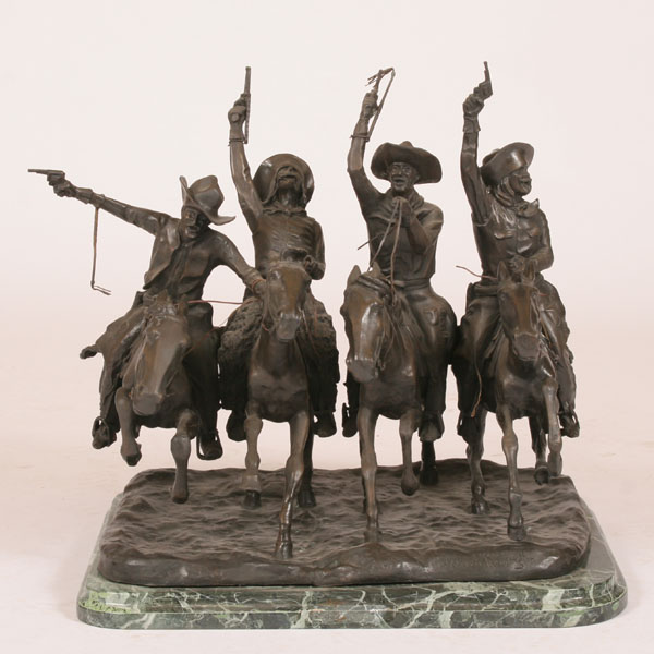 Appraisal: Frederick Remington Coming Through the Rye Western bronze group Well