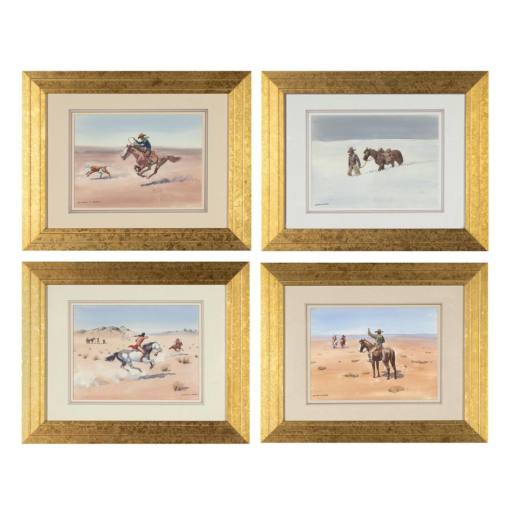 Appraisal: Leonard Reedy Group of Four Watercolors Leonard Reedy - Group