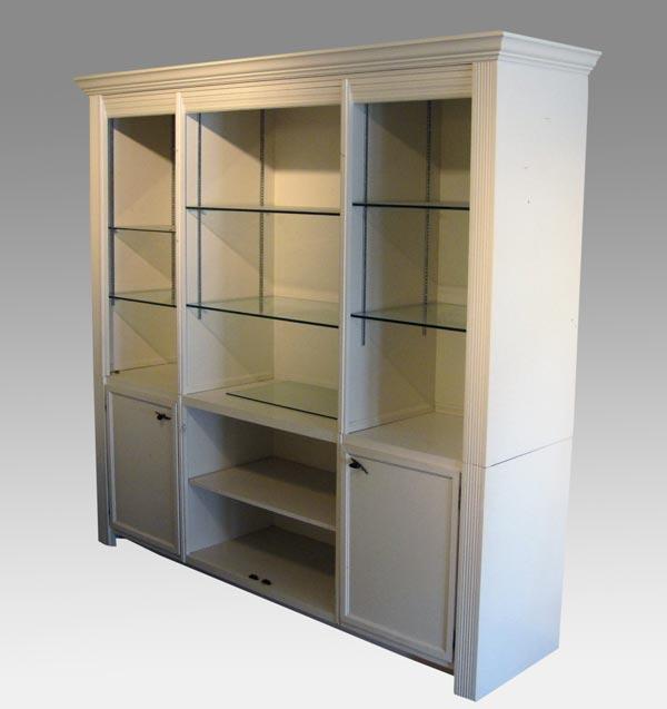 Appraisal: LARGE STORE OR HOME OPEN DISPLAY CABINET White painted finish