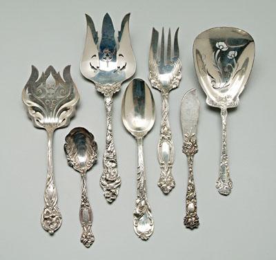 Appraisal: Floral decorated sterling flatware Orchid Les Six Fleurs La Parisienne