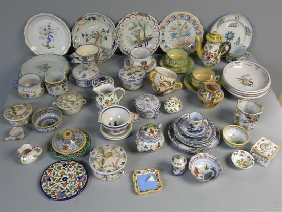 Appraisal: Selection of French and Italian faience wares with floral and