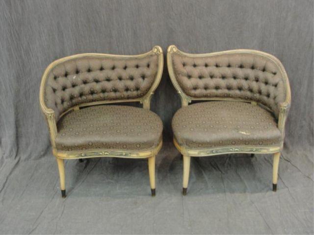 Appraisal: Pair of Neoclassical Style 'S' Form Side Chairs From a