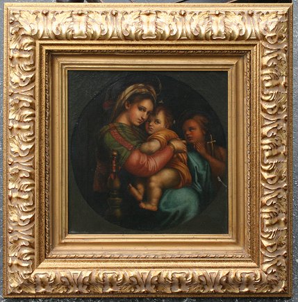 Appraisal: th C OIL C PAINTING COPY OF RAPHAEL'S MADONNA AND