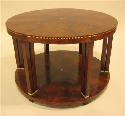 Appraisal: Art Deco style mahogany veneered center table th century H