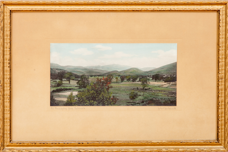 Appraisal: AMERICAN SCHOOL MOUNT WASHINGTON FROM INTERVALE Photograph with hand-coloring indistinctly