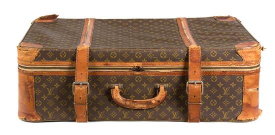 Appraisal: Sale Lot A Louis Vuitton Leather Soft-Sided Suitcase with leather