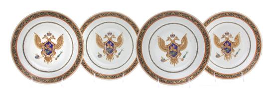 Appraisal: Sale Lot Four Chinese Export Porcelain Armorial Plates likely late