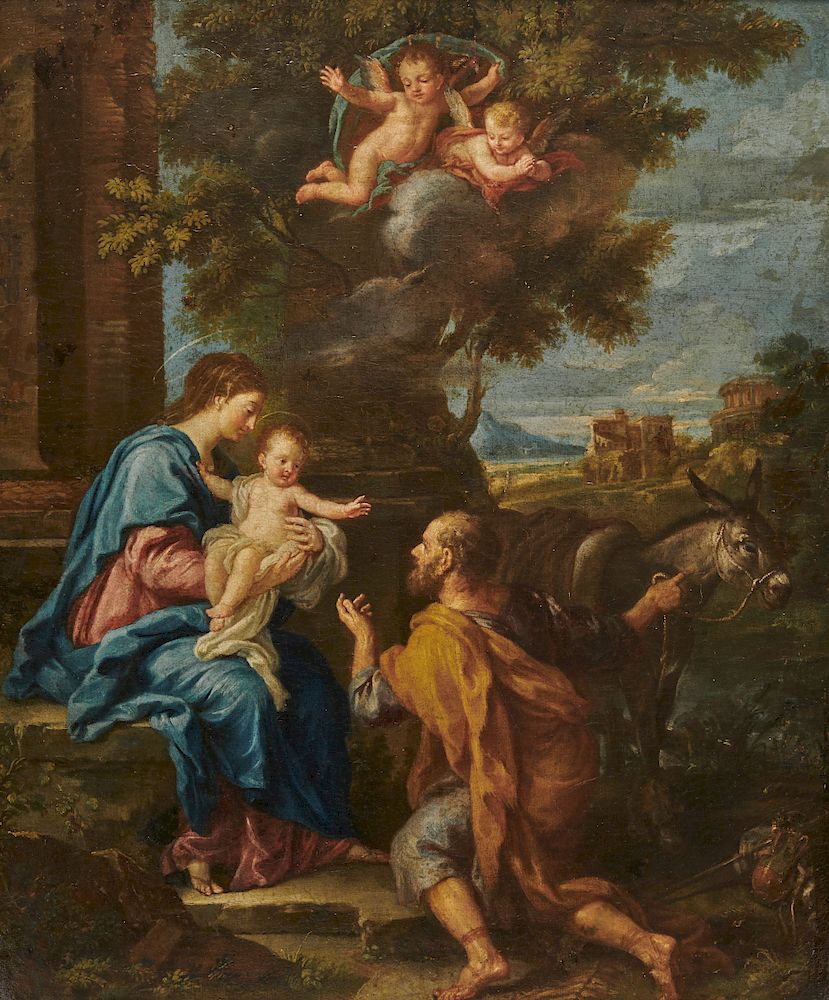 Appraisal: ITALIAN SCHOOL th century Flight to Egypt ITALIAN SCHOOL th