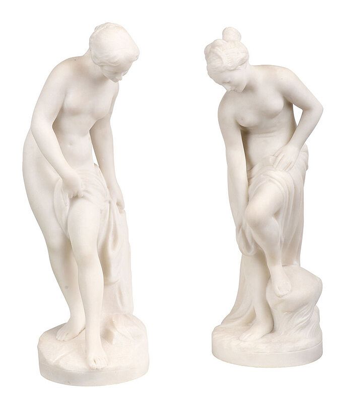 Appraisal: Two Classical Style Marble Sculptures Continental th century Venus After