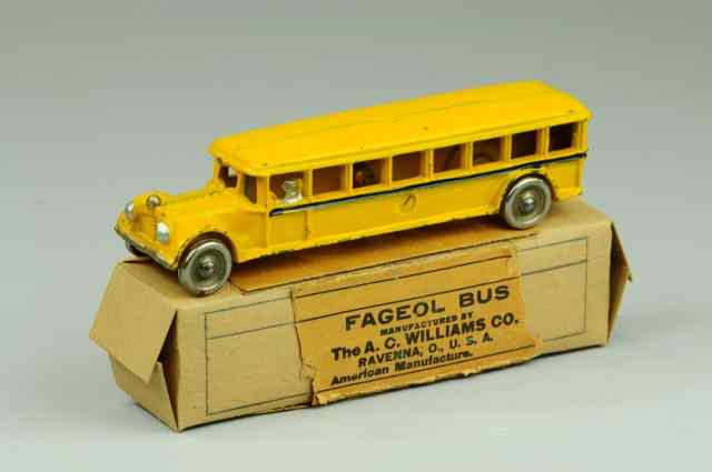 Appraisal: FAGEOL BUS A C Williams cast iron painted yellow overall