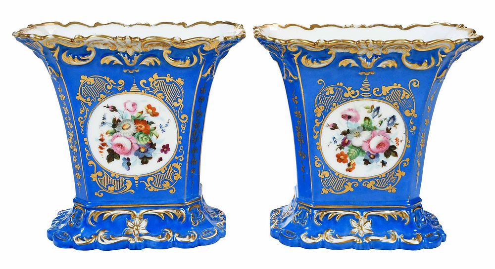 Appraisal: Pair of Old Paris Porcelain Vases French late th century