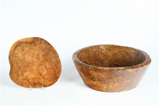 Appraisal: TWO PIECES OF BURL American th century Large bowl with