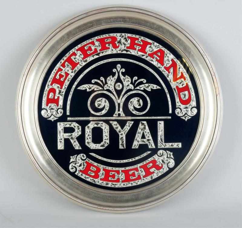 Appraisal: Peter Hand Royal Beer Reverse Glass Sign Clean paint and