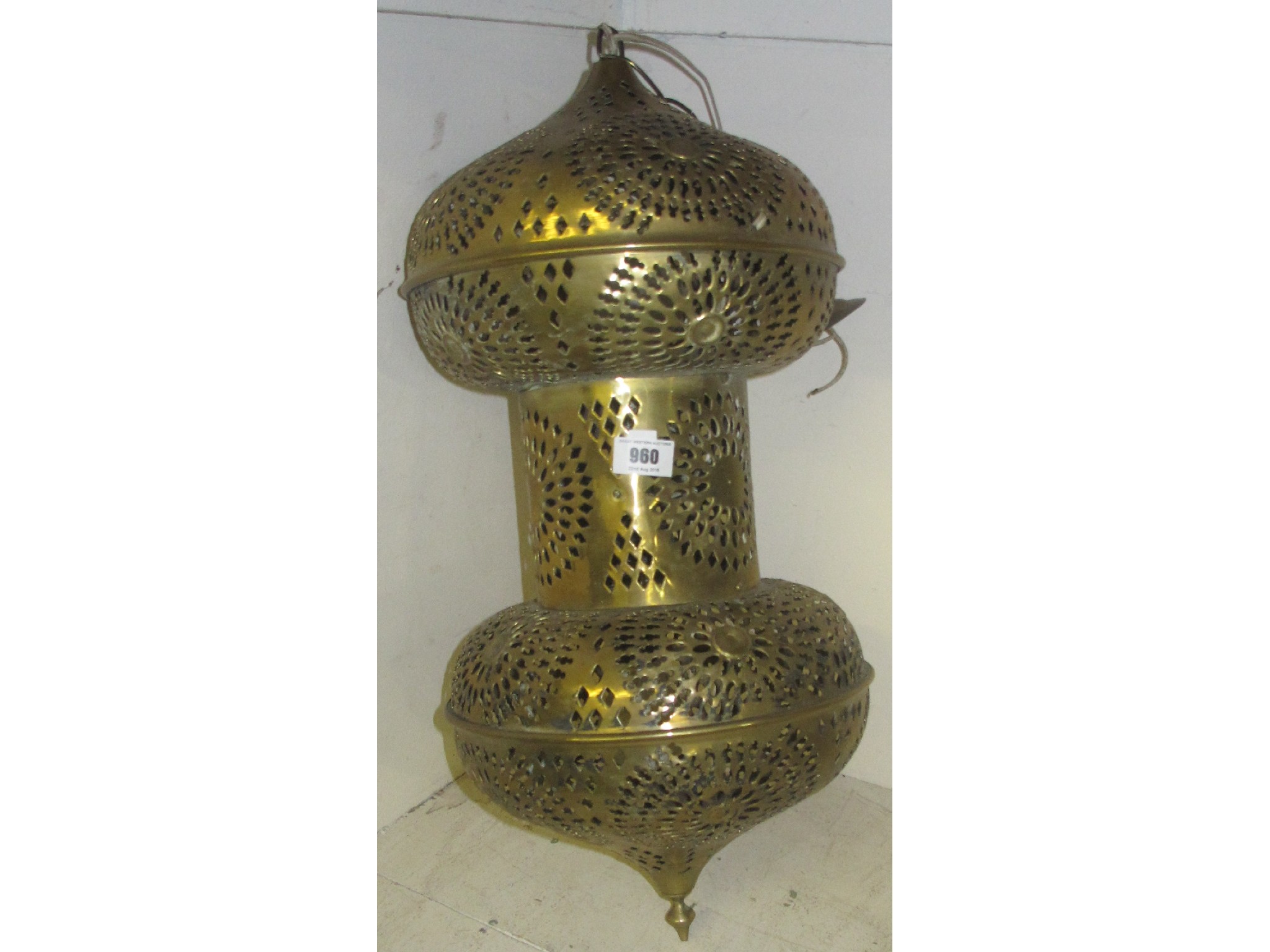 Appraisal: An Eastern brass hanging lantern