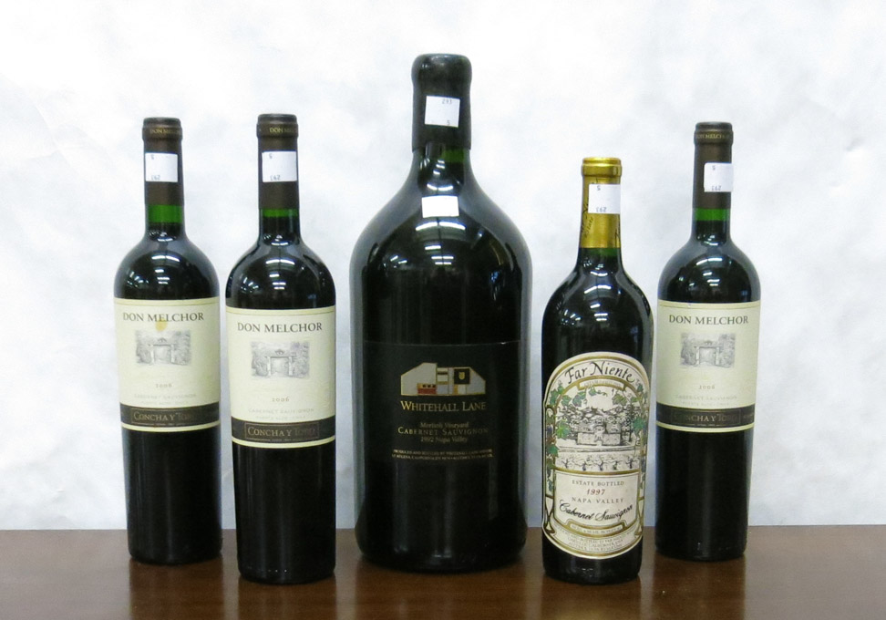 Appraisal: FIVE BOTTLES OF VINTAGE CABERNET SAUVIGNON Don Melchor Concha Y