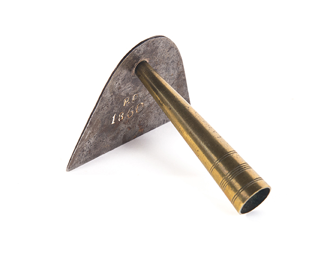 Appraisal: DOUGH SCRAPER BY PETER DERR PENNSYLVANIA - Iron and brass