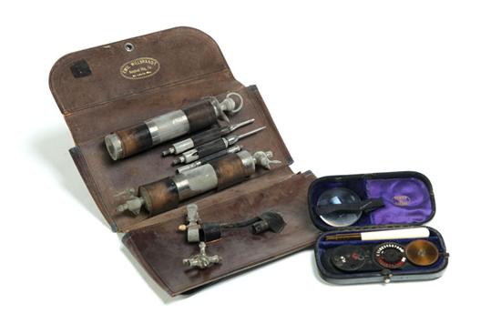 Appraisal: TWO MEDICAL KITS Second half- th century Aspirator in leather