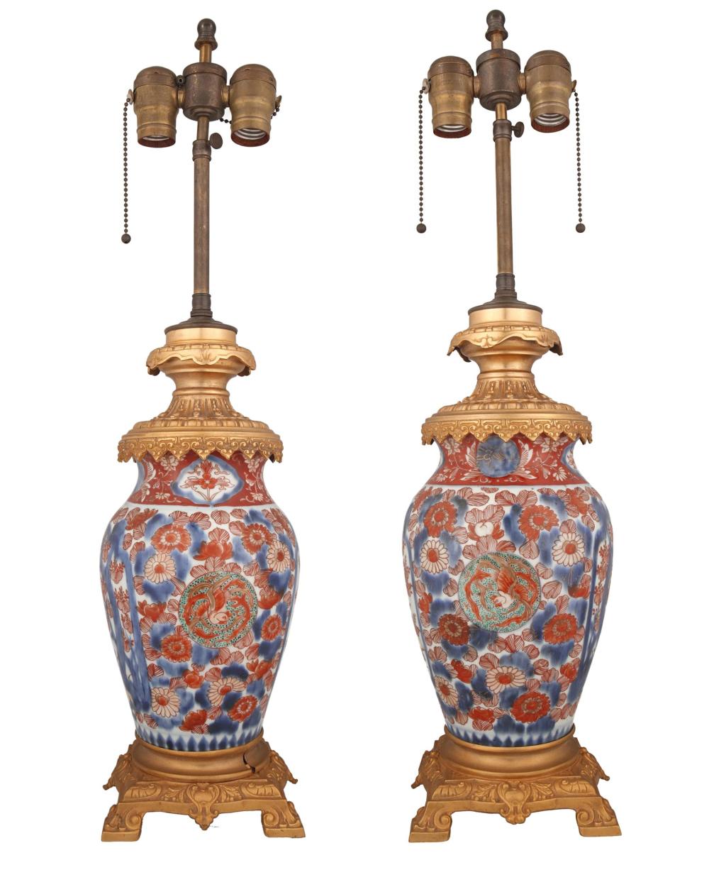 Appraisal: A pair of Imari porcelain table lamps th Century Appear