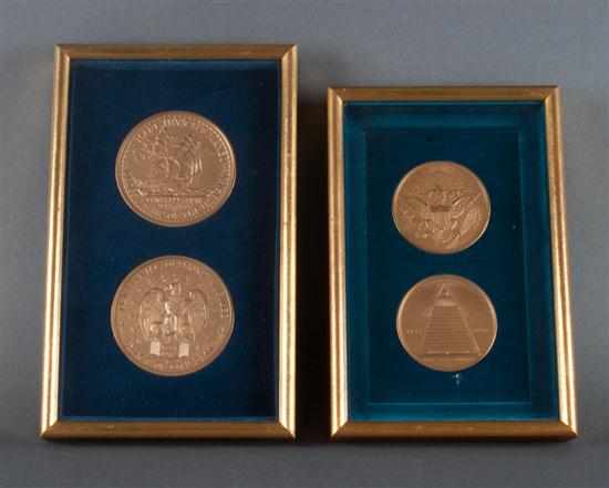 Appraisal: Pair of bronze commemorative medallions of the Great Seal of