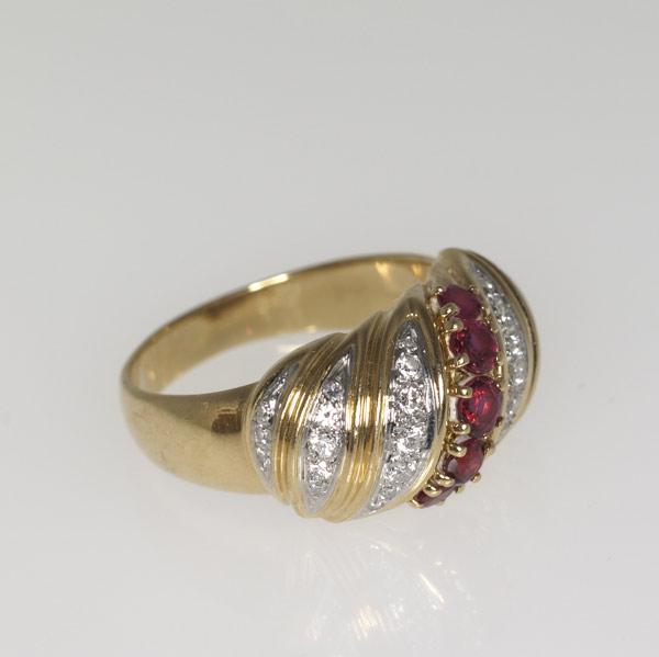 Appraisal: TIFFANY CO Ruby and diamond ring k yg and platinum