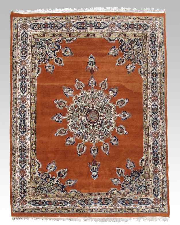 Appraisal: INDO PERSIAN HAND KNOTTED WOOL ROOM SIZE RUG ' x