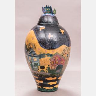 Appraisal: Jacqueline Cohen and Vaughan Smith th Century Night Hunters Lidded