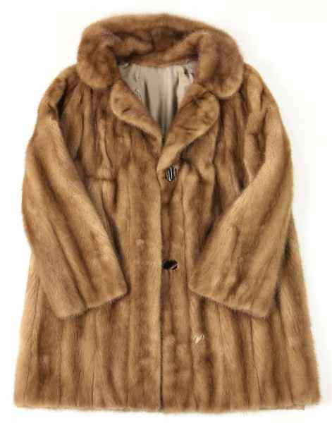 Appraisal: Three Quarter Length Mink Coatinterior stitching ''Edna E Boykin ''