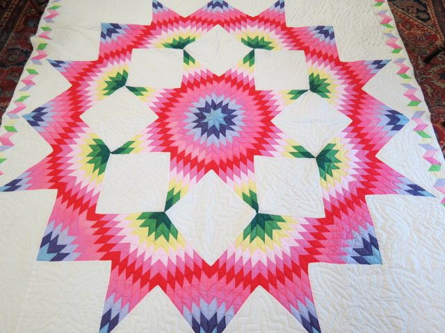 Appraisal: Handmade Quilt flowering star variation x