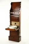 Appraisal: YACHT SINK - Circa mahogany standing yacht lavatory with sectioned