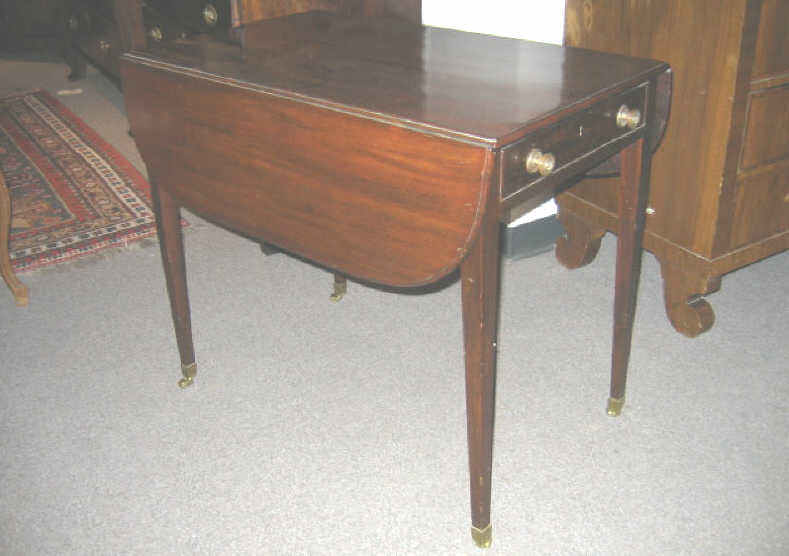 Appraisal: ENGLISH TH CENTURY MAHOGANY PEMBROKE TABLE Rectangular top with twin