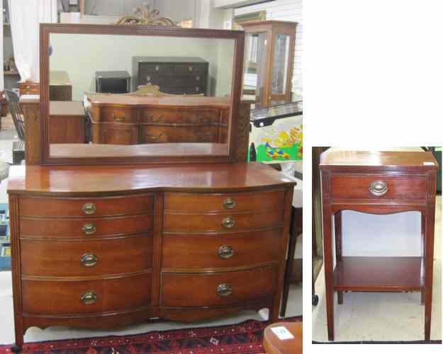 Appraisal: FEDERAL STYLE MAHOGANY DRESSER AND NIGHTSTAND American mid- th century