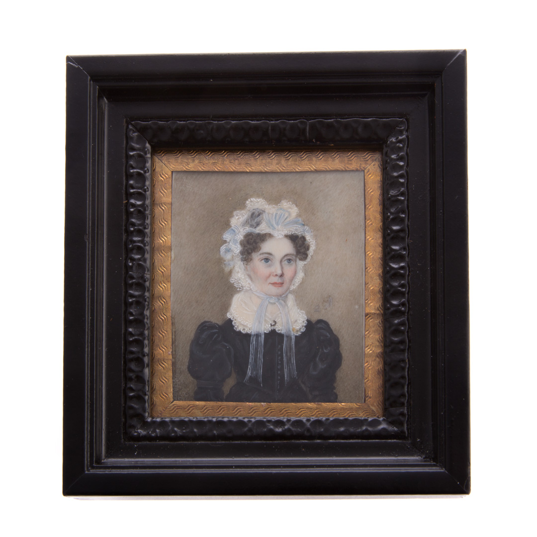 Appraisal: American School Portrait miniature of a woman early th century