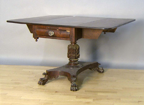 Appraisal: Empire mahogany breakfast table ca h w d